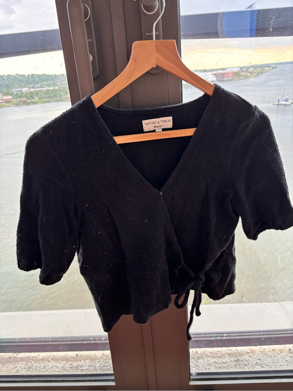 Madewell Texture & Thread Black V-Neck Sweater